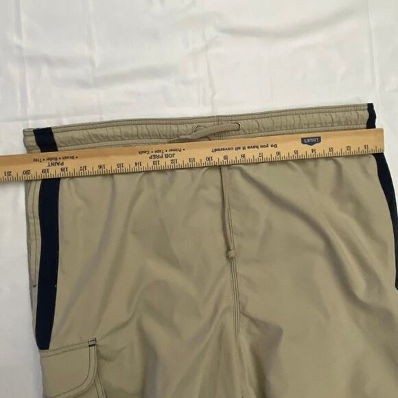 Vintage OP Ocean Pacific Men's Boardshorts Size Large Cream Stripe Swim Trunks - Picture 7 of 10